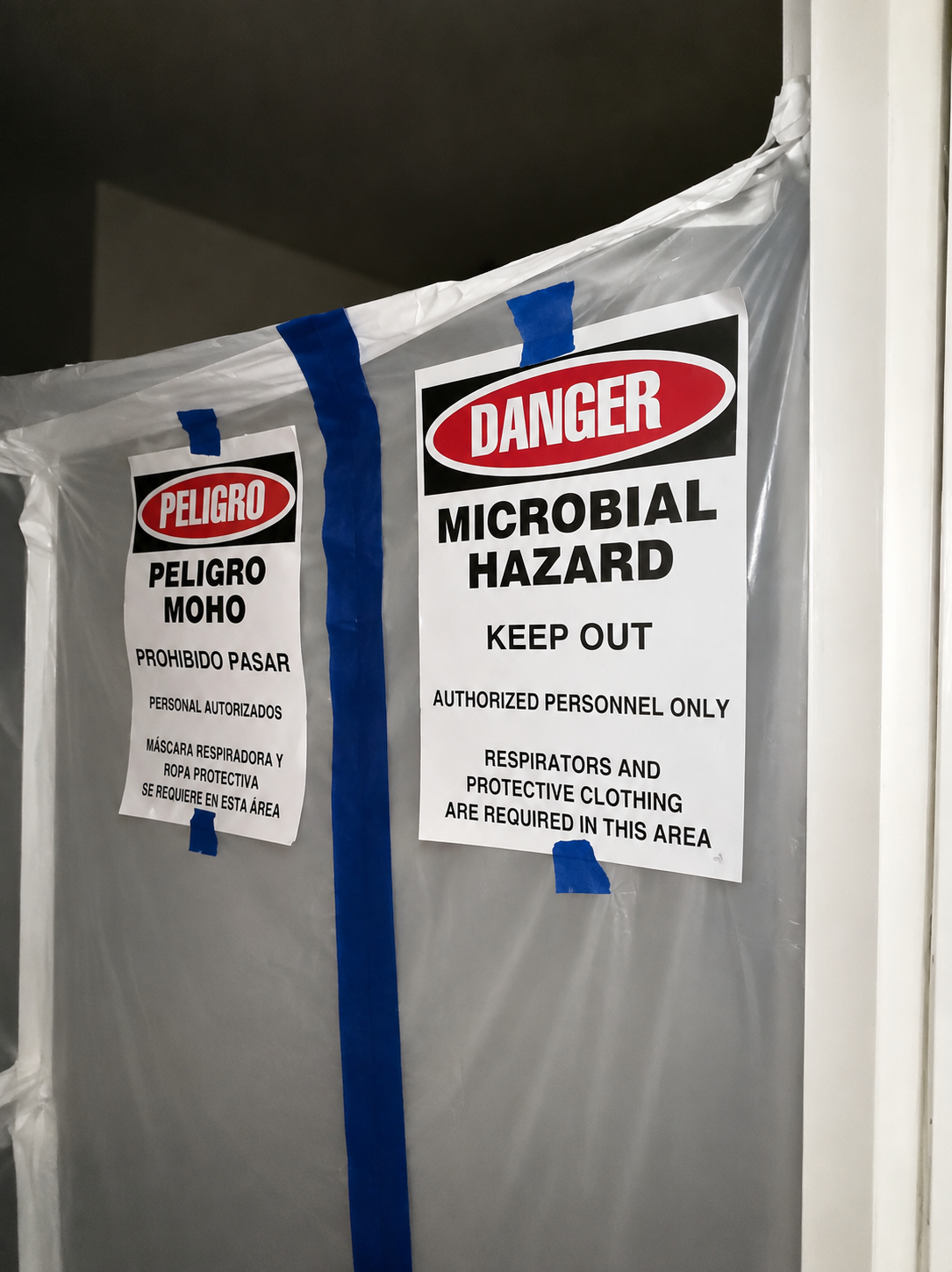 Weathered exterior building materials inspected during mold testing